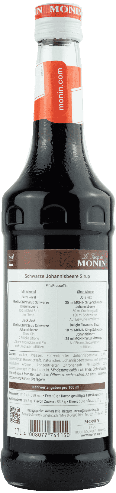 Monin Sirup Schwarze Johannisbeere 0.7l Cassis Sirup Monin Sirup Schwarze Johannisbeere 0.7l Cassis Sirup