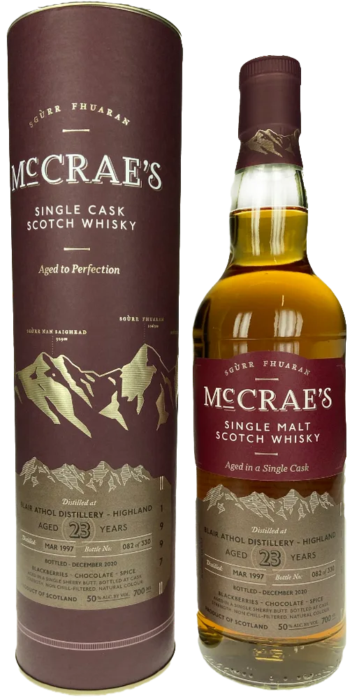 Mc Crae's Blair Athol  Single Malt Scotch Whisky 23 years 0.70l