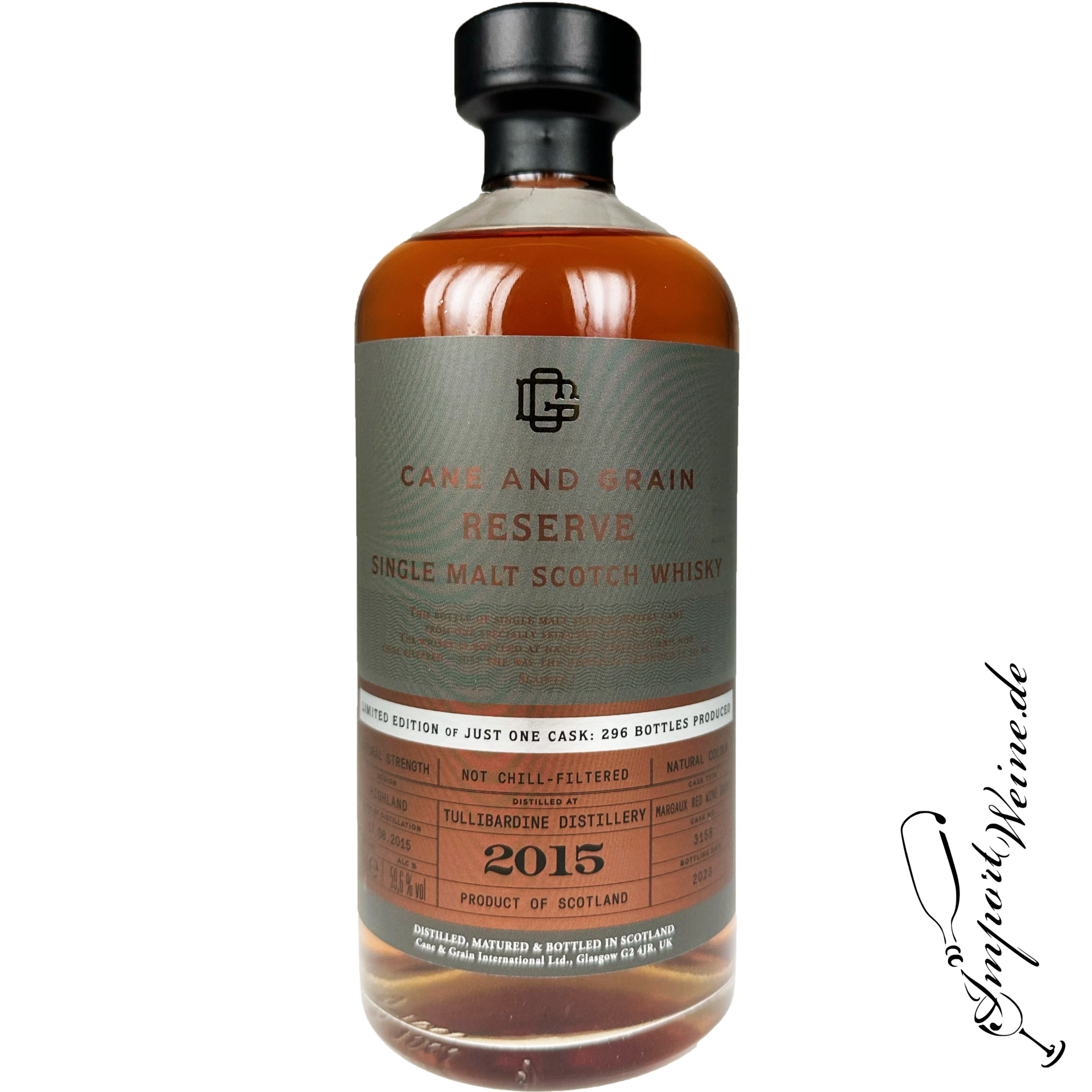 Cane and Grain Tullibardine Highland Single Malt Scotch Whisky 8y 59,6% 0.70L