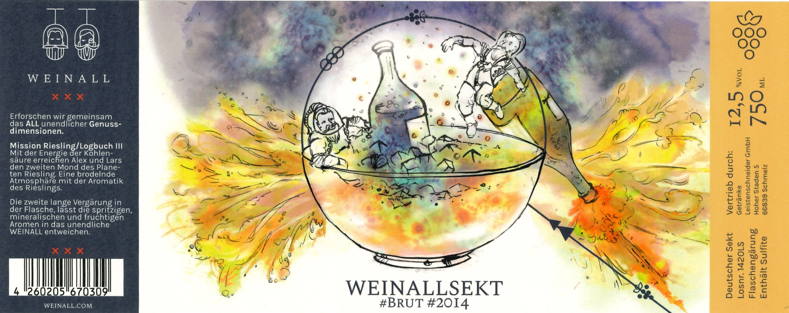 Weinall Riesling  Sekt brut 2014 - Mond -