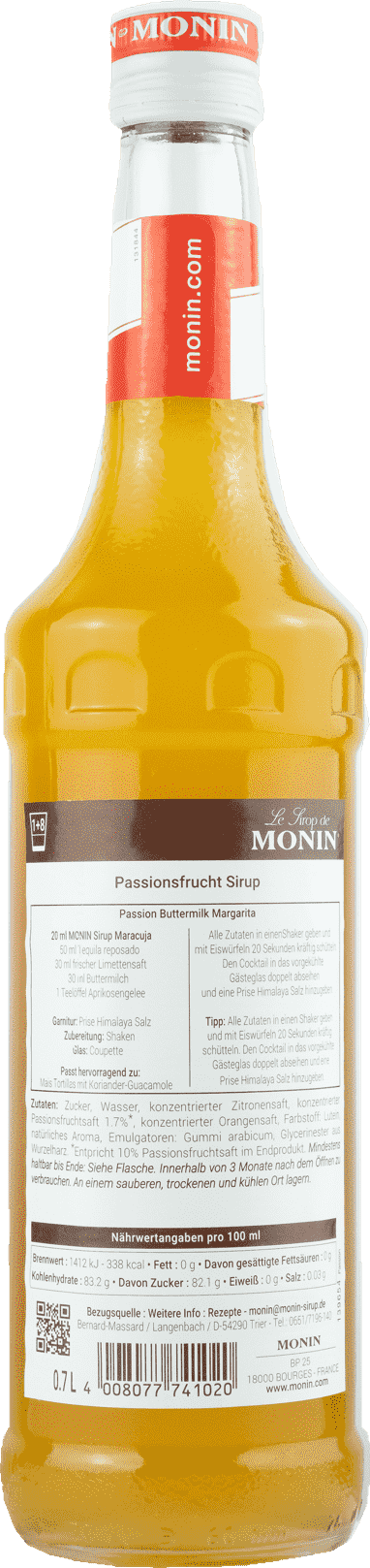 Monin Sirup Maracuja 0.7l Passionsfrucht Monin Sirup Maracuja 0.7l Passionsfrucht