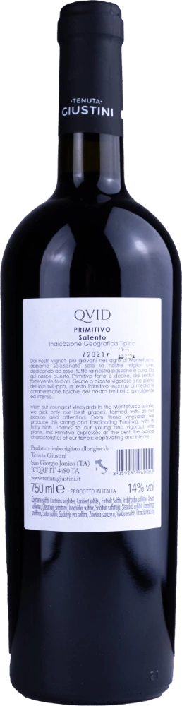 Tenuta_Giustini_QVID_Primitivo_Quid_Salento