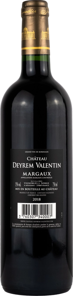 Château Deyrem Valentin Margaux Cru Bourgeoise 2018