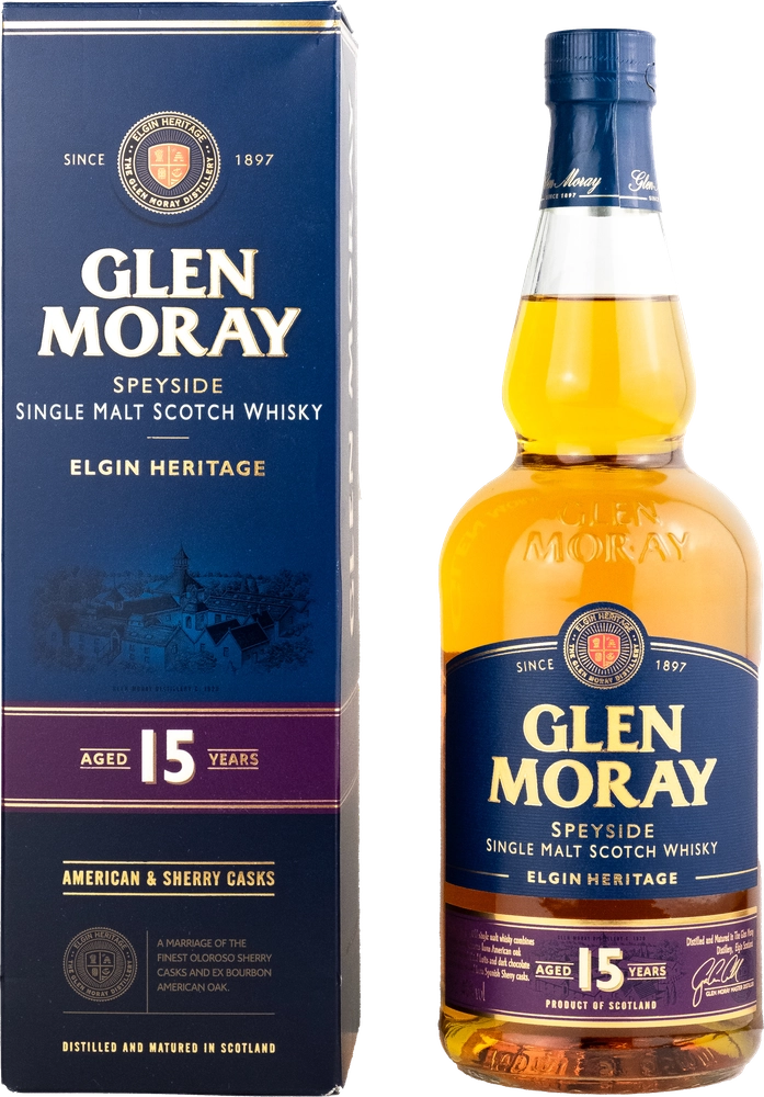 Glen Moray Speyside Single Malt Scotch Whisky 15 Years 40% 0.70l