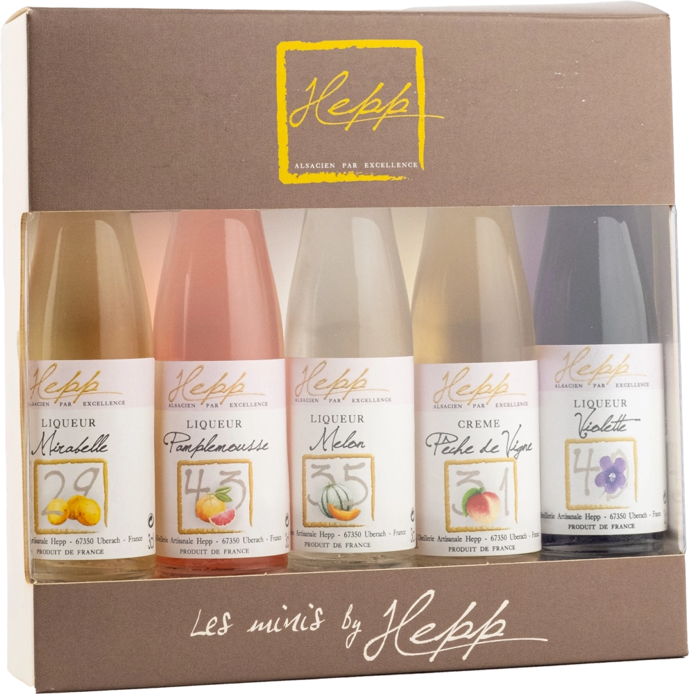 Distillerie Hepp Liqueur Alsacien par Excellence Coffret Mini 5x3cl