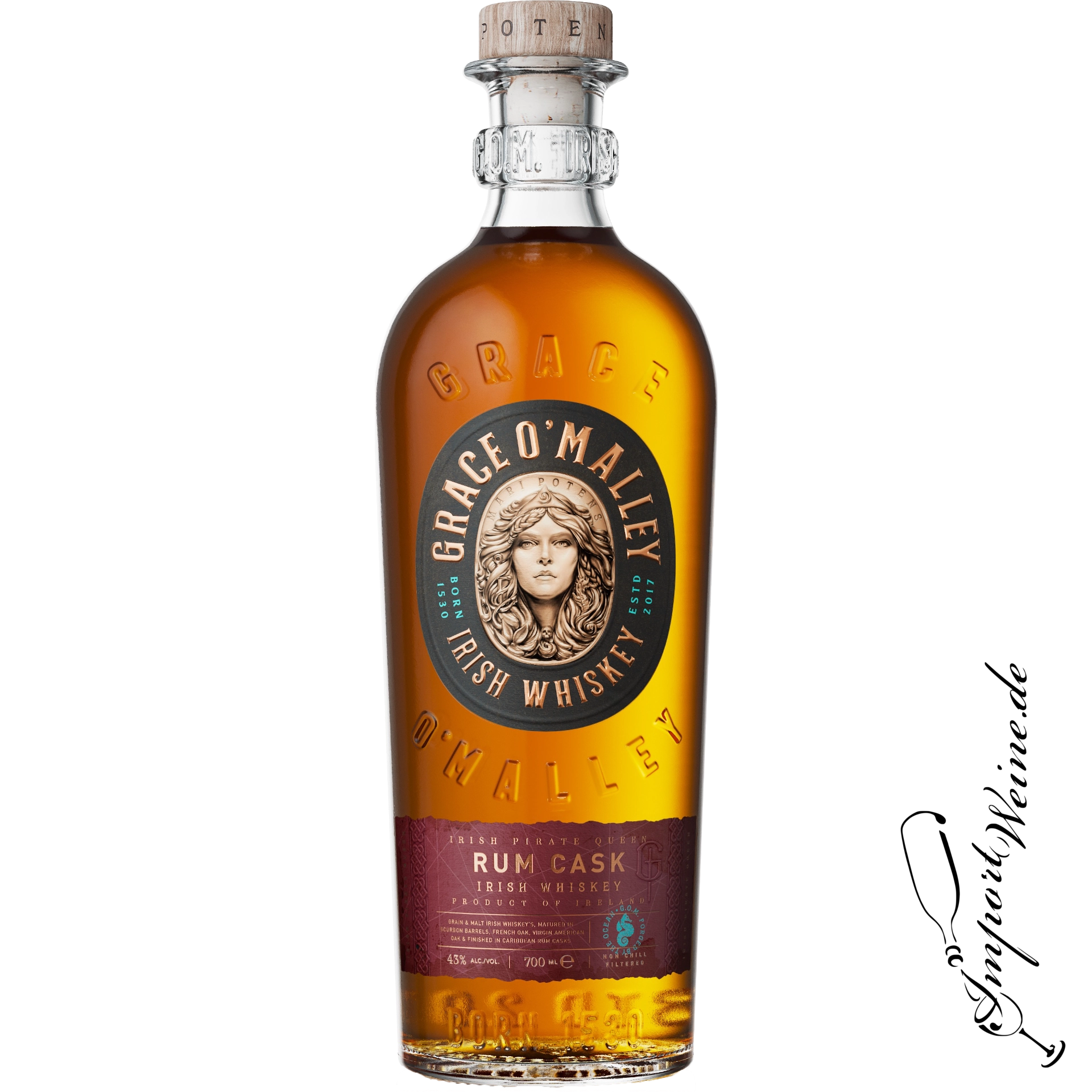 Grace O'Malley Whiskey Rum-Cask Blended Irish Whiskey 43% 0.70L