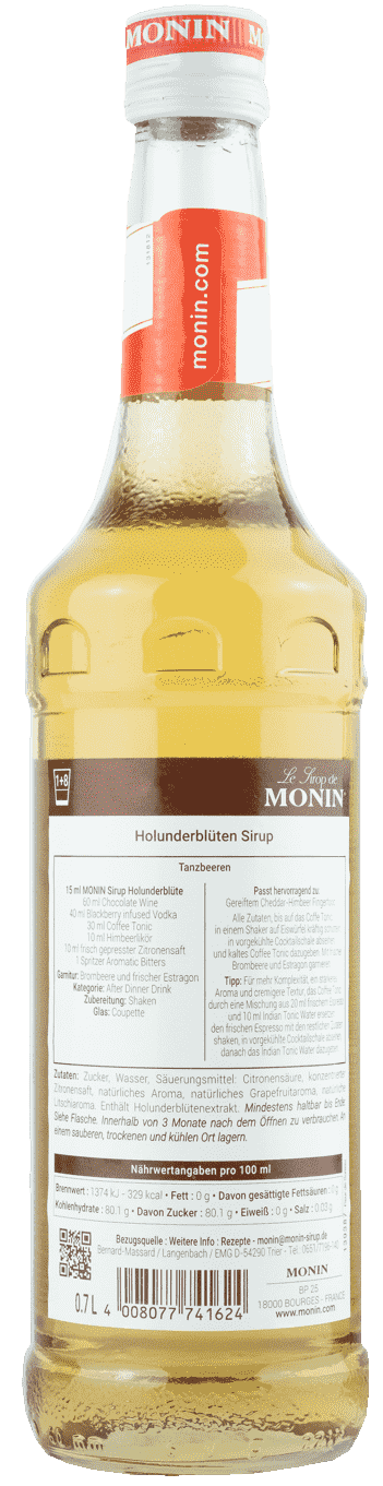 Monin Sirup Holunderblüte 0,7l Holunder Monin Sirup Holunderblüte 0,7l Holunder